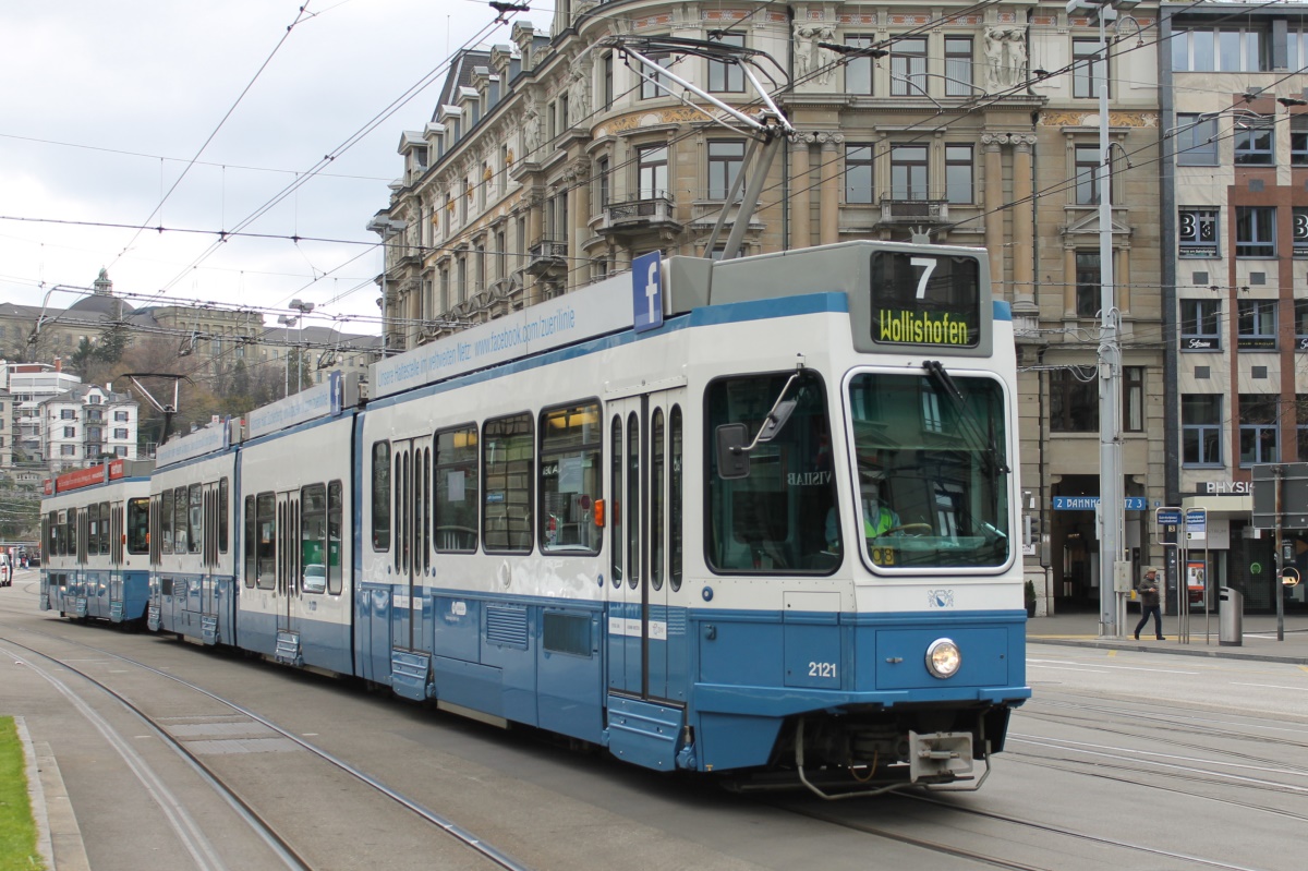 Цюрих, SWP/SIG/ABB Be 4/8 "Tram 2000 Sänfte" № 2121