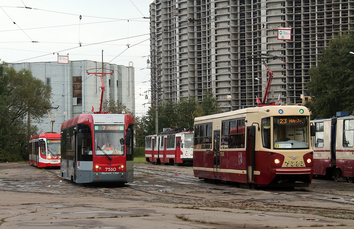 Санкт-Петербург, 71-301 № 7510; Санкт-Петербург, ЛМ-68М2 (мод. СПб ГЭТ) № 7595