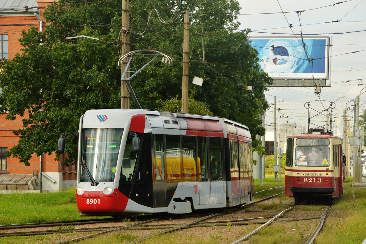 Санкт-Петербург, 71-801 (Alstom Citadis 301 CIS) № 8901; Санкт-Петербург, ЛВС-86К № 8213