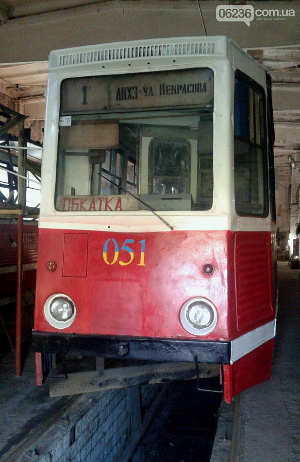 Авдеевка, 71-605 (КТМ-5М3) № 051; Авдеевка — 01.10.2016-01.2017 — Восстановление трамвайного движения