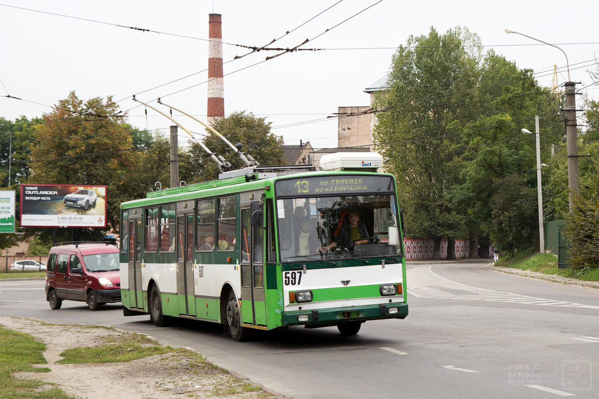 Львов, Škoda 14TrM № 597