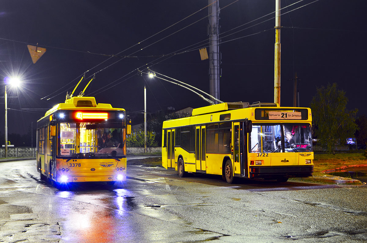 Киев, Богдан Т70110 № 3378; Киев, МАЗ-ЭТОН Т103 № 3722