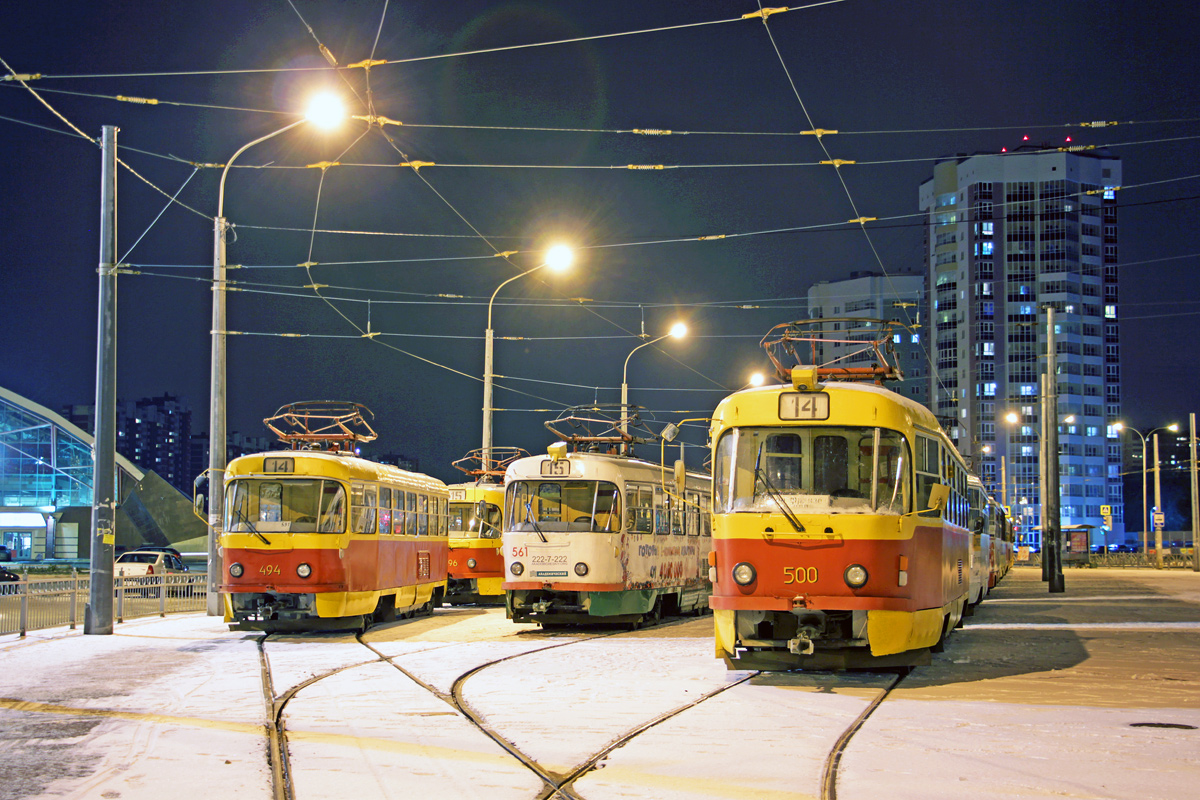 Екатеринбург, Tatra T3SU (двухдверная) № 494; Екатеринбург, Tatra T3SU № 561; Екатеринбург, Tatra T3SU № 500