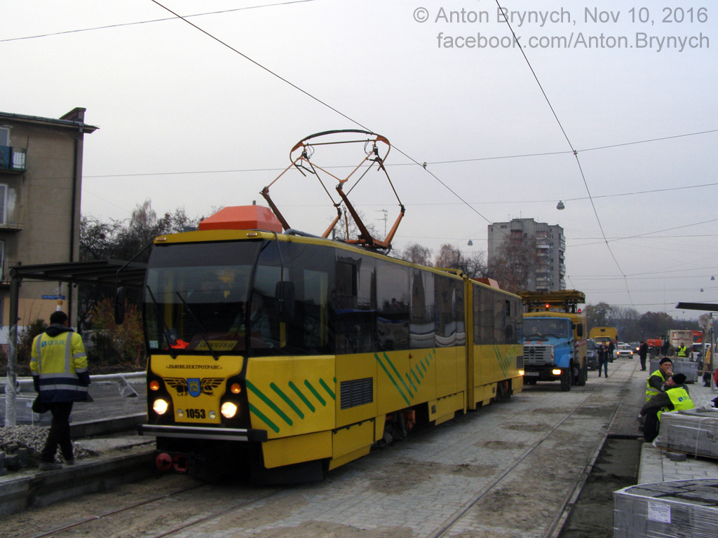 Львов, Tatra KT4SU № 1053; Львов — Строительство трамвайной линии в микрорайон «Сихов»