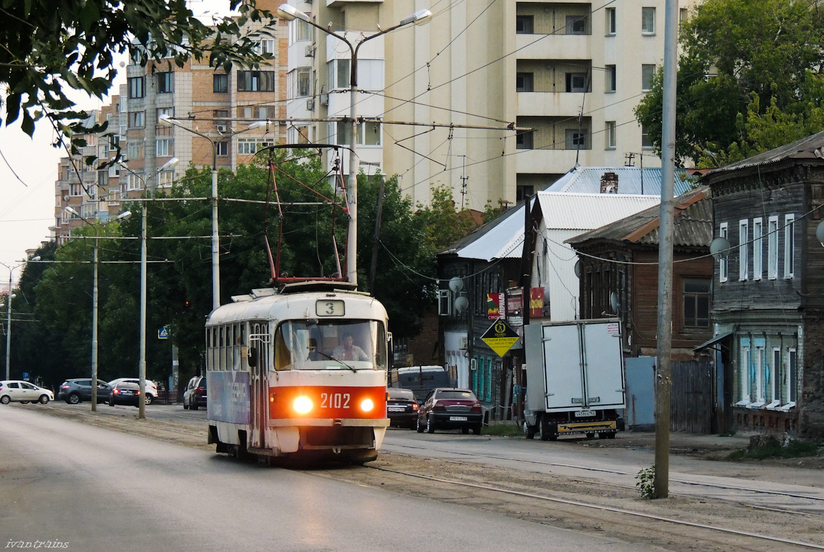 Самара, Tatra T3SU (двухдверная) № 2102