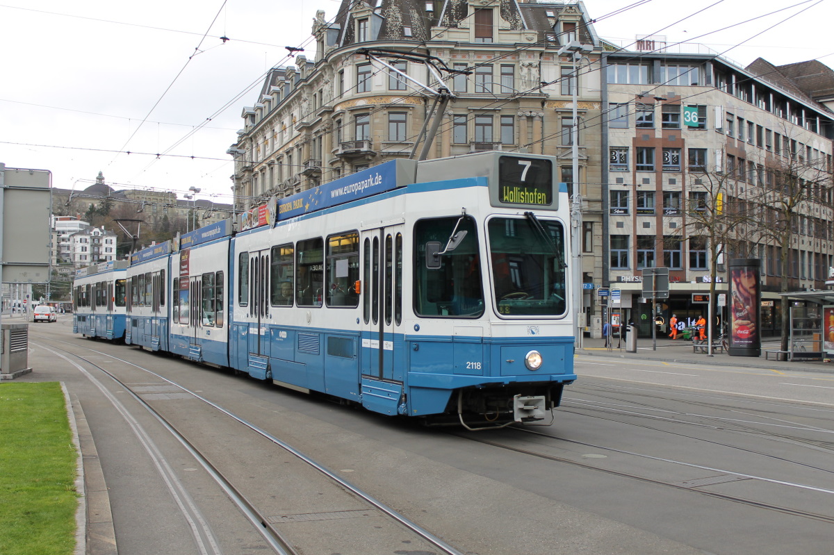 Zürich, SWP/SIG/ABB Be 4/8 "Tram 2000 Sänfte" № 2118