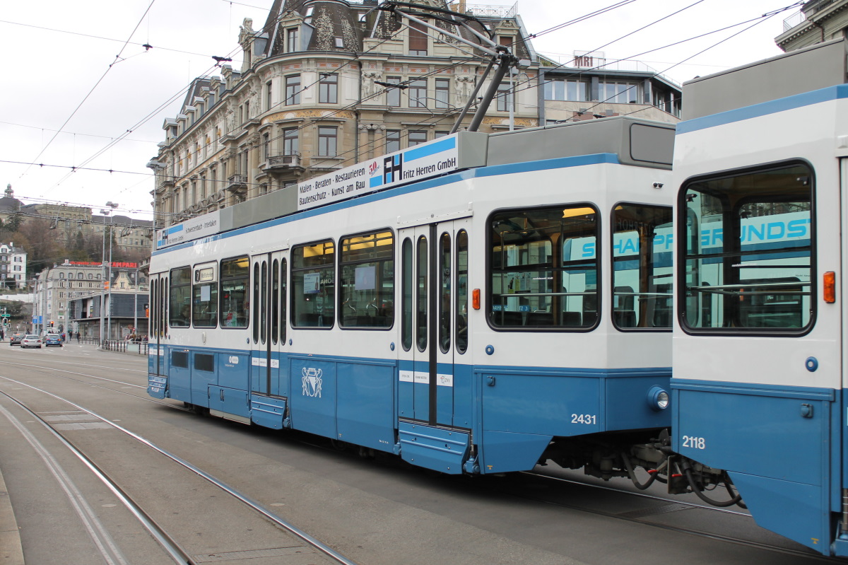 Zurich, SWP/SIG/ABB Be 2/4 "Tram 2000 Pony" № 2431