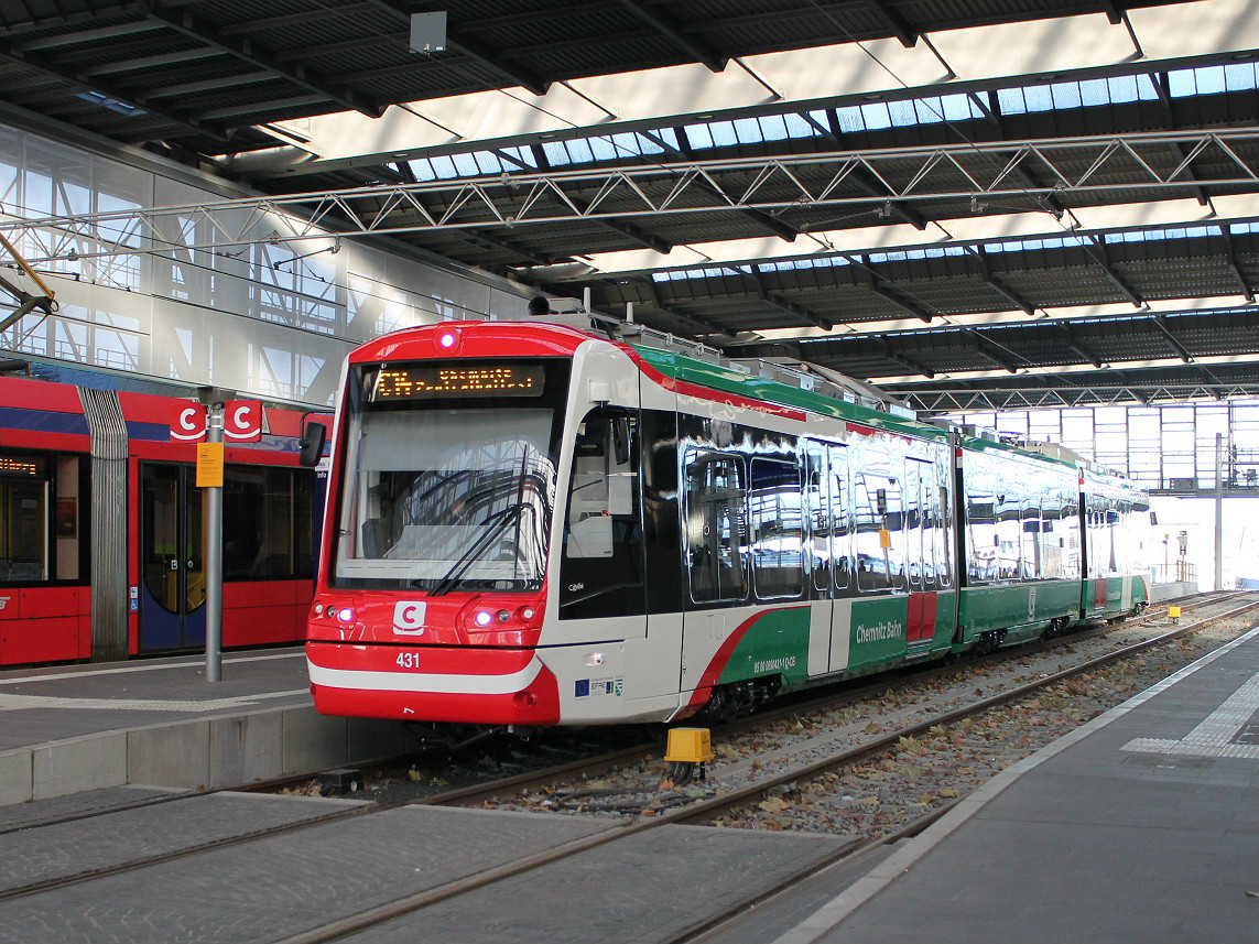 Chemnitz, Vossloh Citylink № 431; Chemnitz — Tram-railway system "Chemnitzer Modell" • Straßenbahn-Eisenbahnkonzept "Chemnitzer Modell"