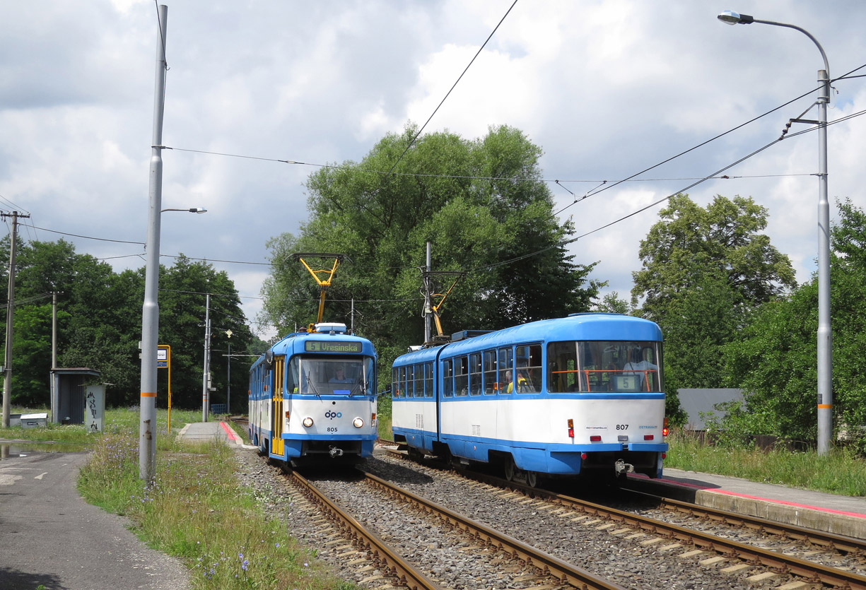Острава, Tatra K2G № 805; Острава, Tatra K2G № 807; Острава — Трамвайные линии и инфраструктура
