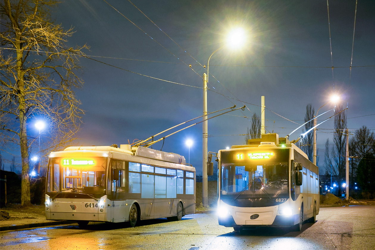 Sankt Petersburg, Trolza-5265.00 “Megapolis” Nr. 6414; Sankt Petersburg, VMZ-5298.01 “Avangard” Nr. 6827