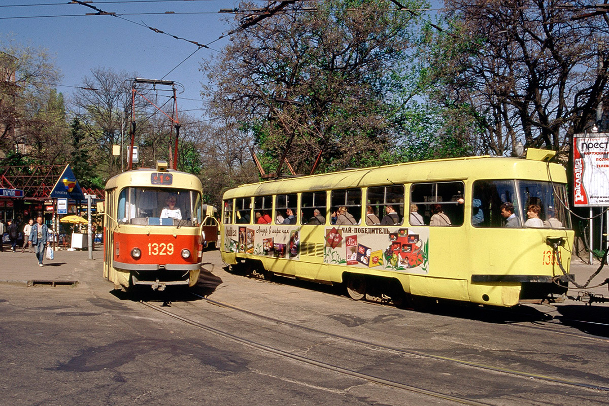 Днепр, Tatra T3SU № 1329; Днепр, Tatra T3R.P № 1369; Днепр — Исторические фотографии: Серии иностранных авторов