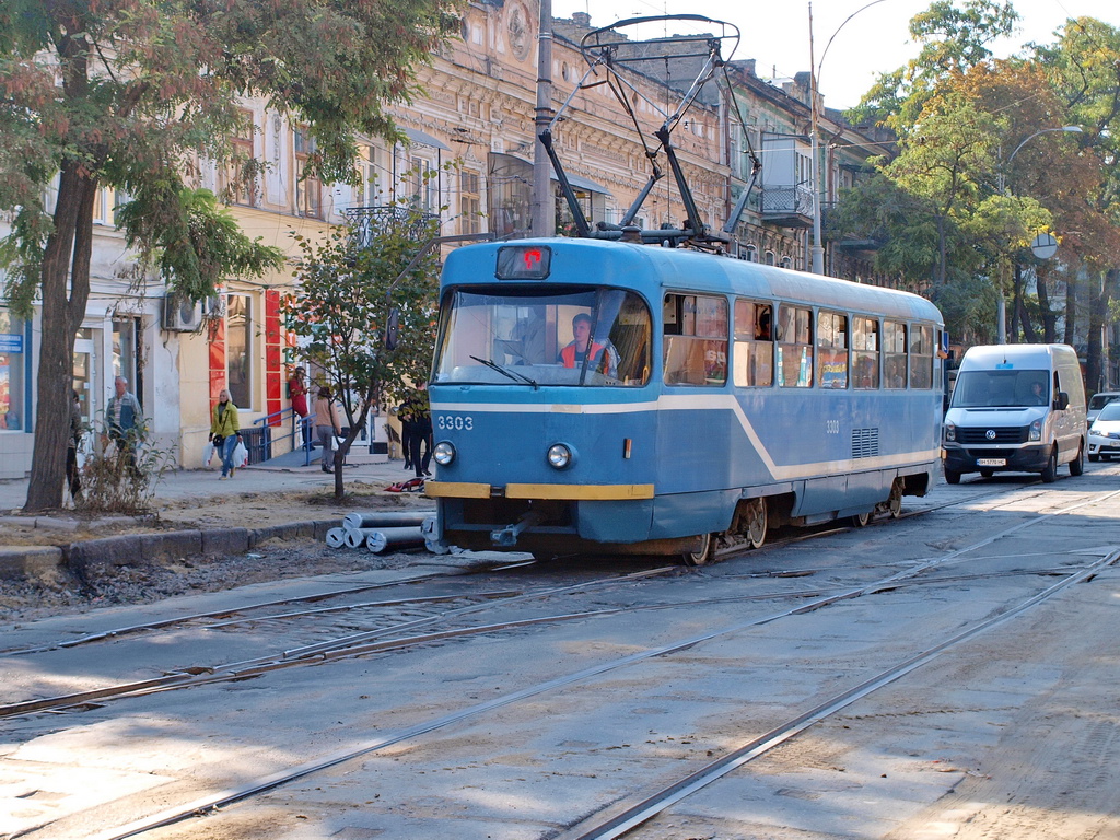 Одеса, Tatra T3R.P № 3303; Одеса — 2016-2017 — Реконструкція колій на Тираспольській площі