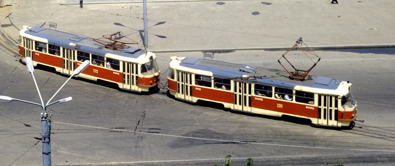 Днепр, Tatra T3SU № 1212; Днепр, Tatra T3SU № 1211; Днепр — Исторические фотографии: Трамвай