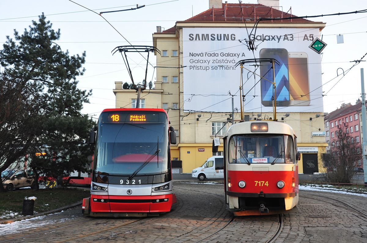 Прага, Škoda 15T3 ForCity Alfa Praha № 9321; Прага, Tatra T3SUCS № 7174