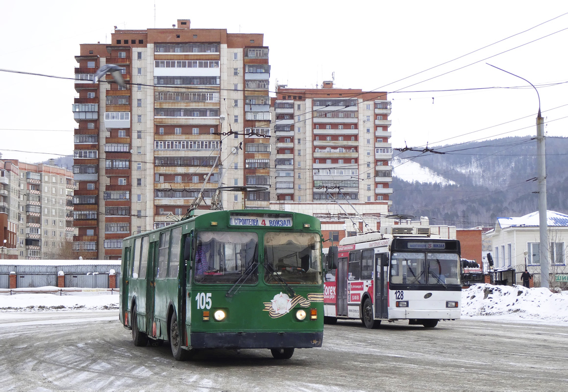 Миасс, БТЗ-5201 № 105; Миасс, ВМЗ-52981 № 128