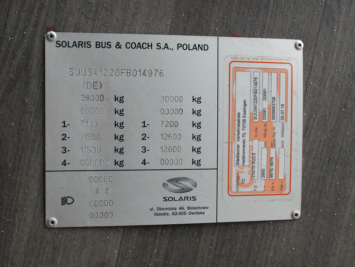 Эслинген-ам-Неккар, Solaris Trollino III 18,75 Kiepe MetroStyle № 504