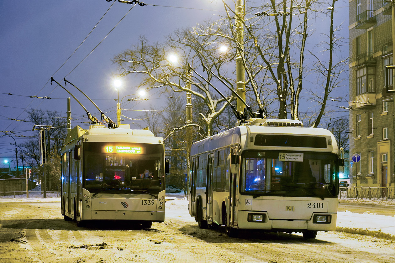 Санкт-Петербург, Тролза-5265.00 «Мегаполис» № 1339; Санкт-Петербург, БКМ 321 № 2401