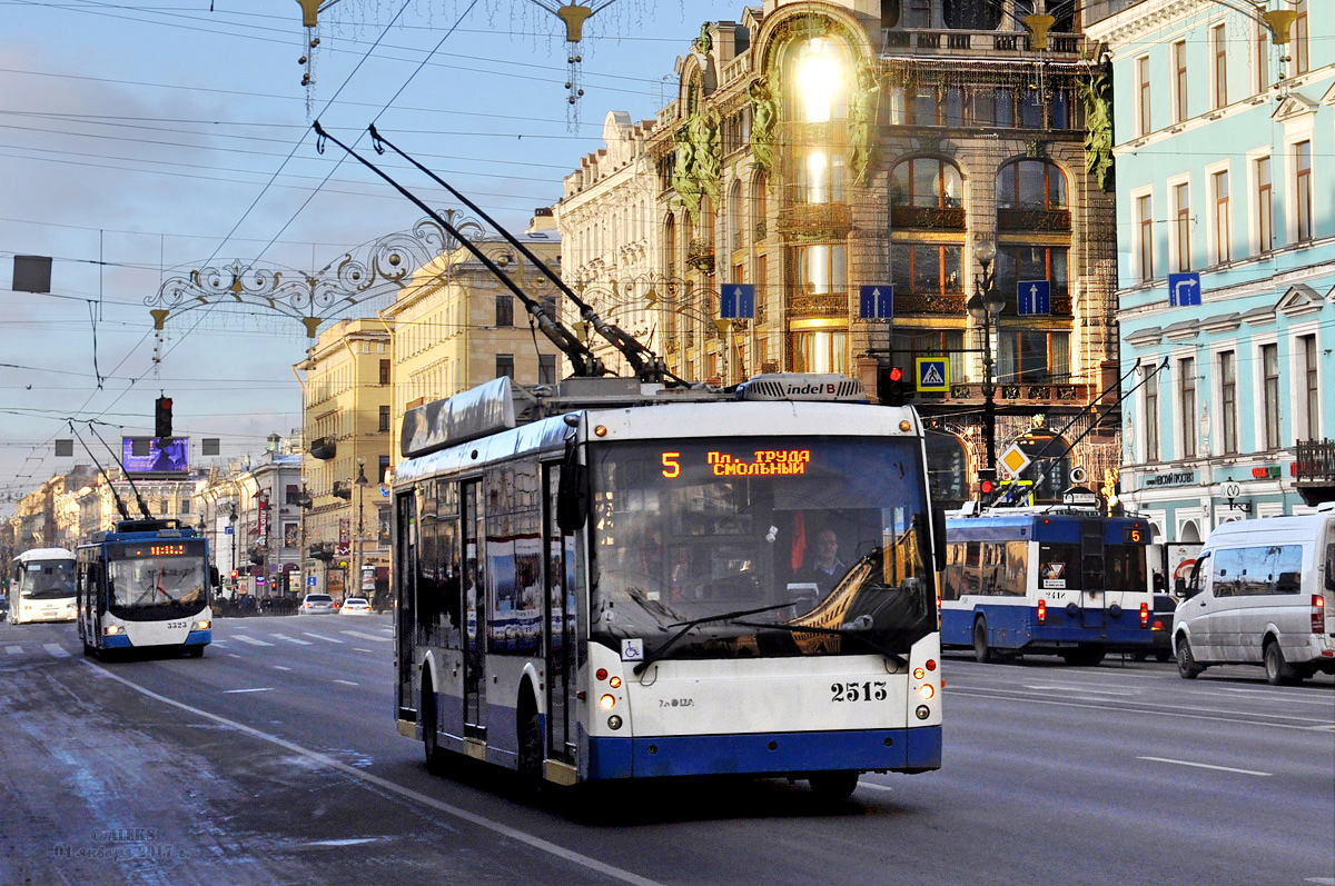 Санкт-Петербург, ВМЗ-5298.01 «Авангард» № 3323; Санкт-Петербург, Тролза-5265.00 «Мегаполис» № 2513