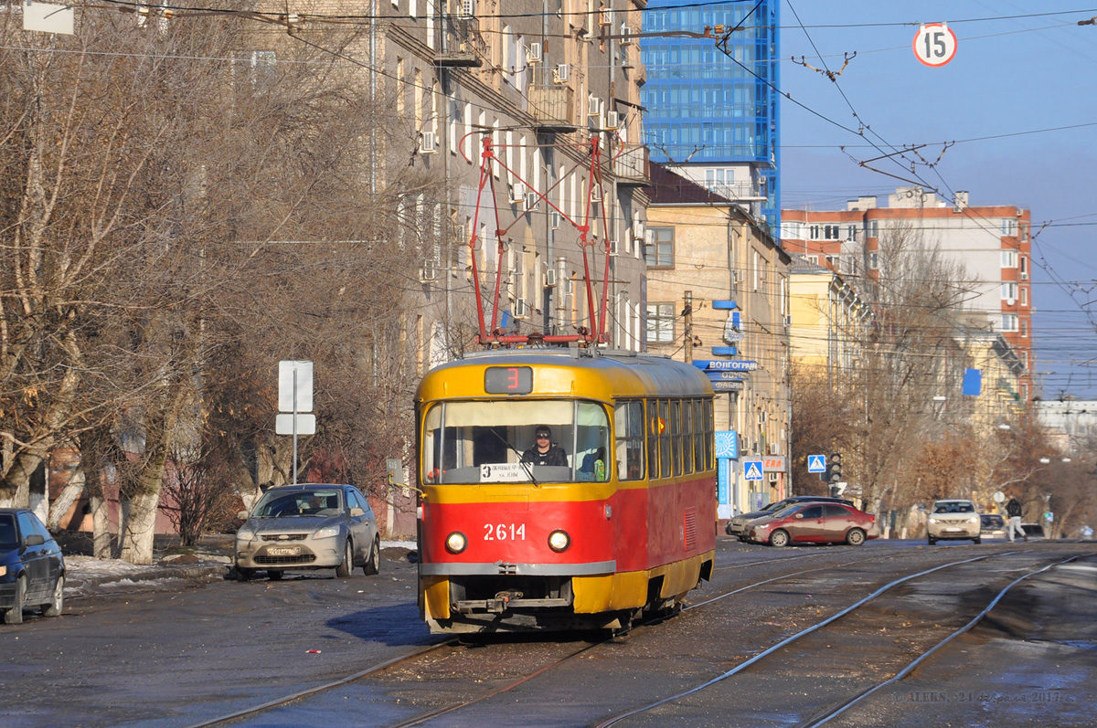 Волгоград, Tatra T3SU (двухдверная) № 2614