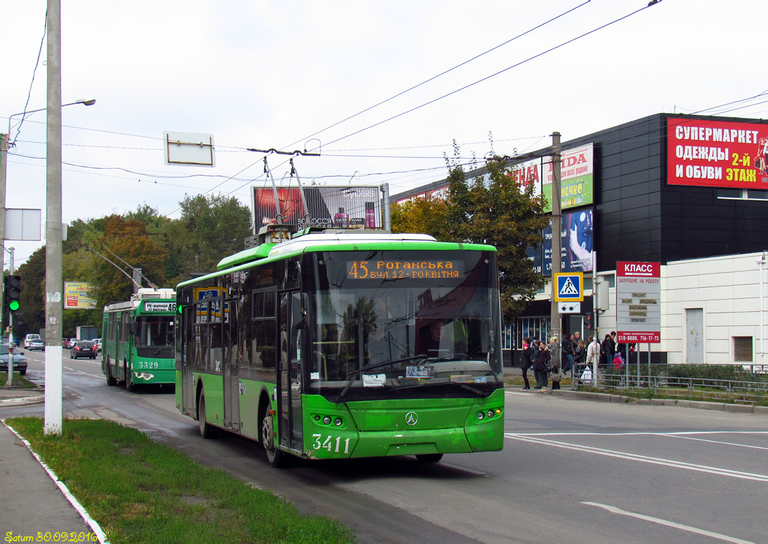 Харьков, ЛАЗ E183A1 № 3411