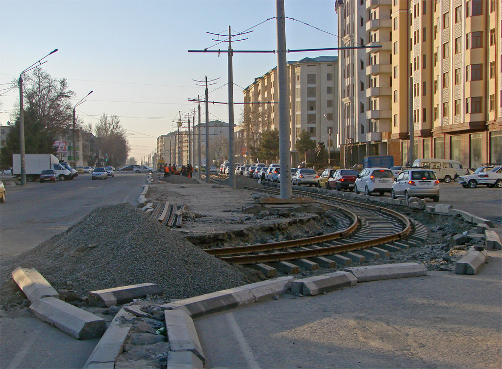 Samarqand — Construction and start tram moving
