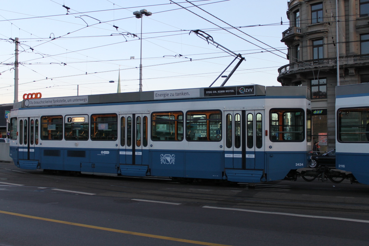 Zurich, SWP/SIG/ABB Be 2/4 "Tram 2000 Pony" № 2424