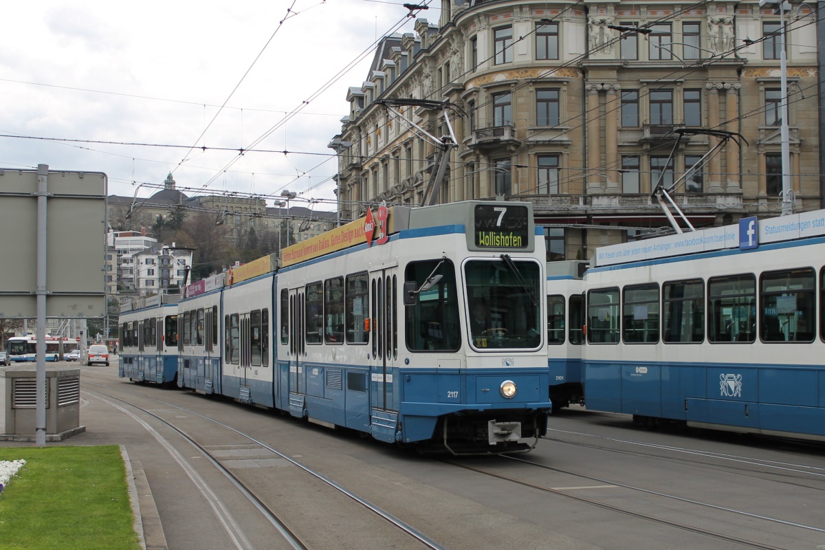 Цюрих, SWP/SIG/ABB Be 4/8 "Tram 2000 Sänfte" № 2117