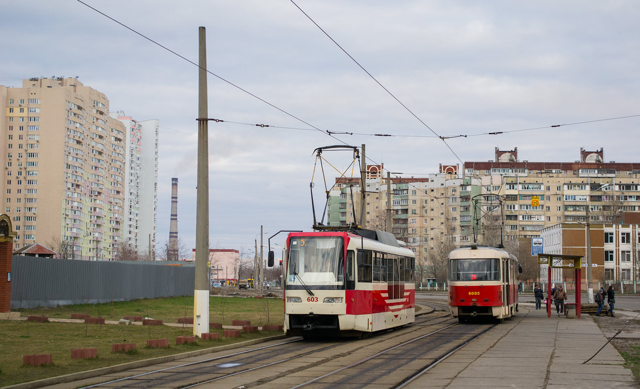 Киев, T3UA-3 «Каштан» № 603; Киев, Tatra T3SUCS № 6005