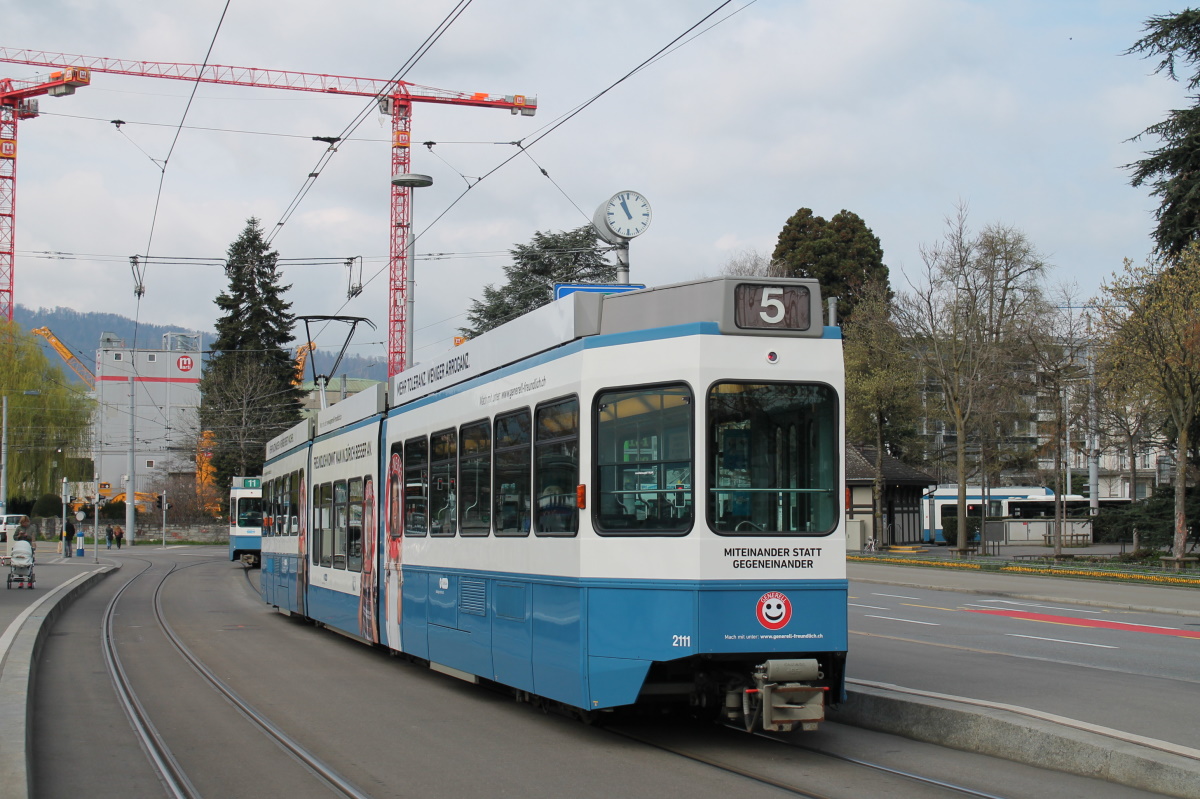 Цюрих, SWP/SIG/ABB Be 4/8 "Tram 2000 Sänfte" № 2111