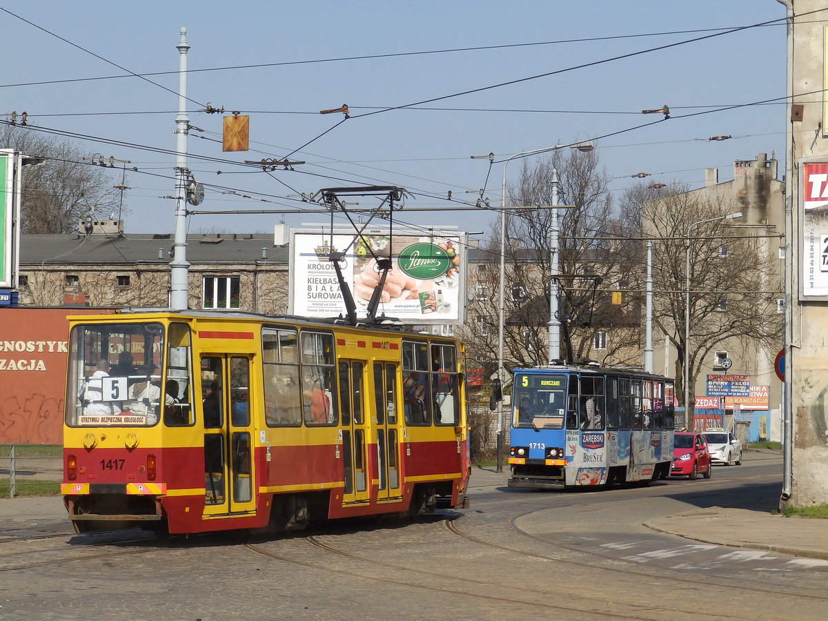 Лодзь, Konstal 805Na № 1417; Лодзь, Konstal 805Na № 1713