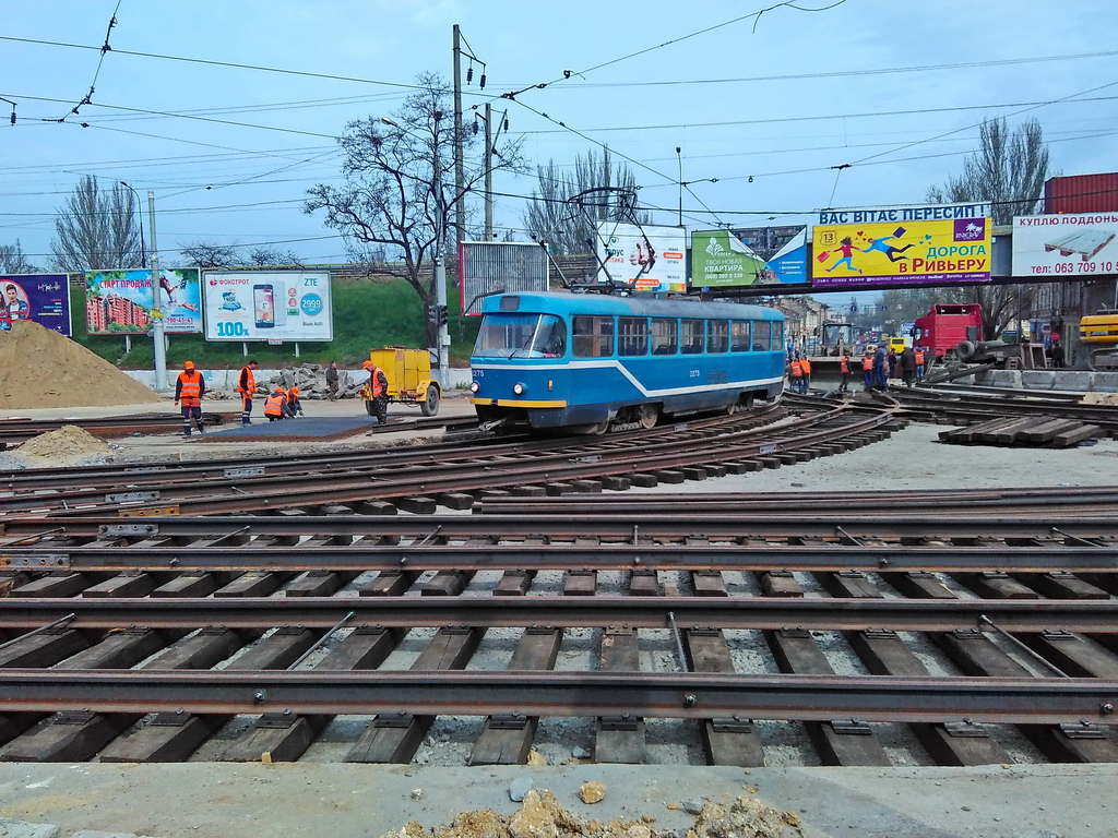 Одесса, Tatra T3R.P № 3275; Одесса — 2017 — Реконструкция путей под Пересыпским мостом
