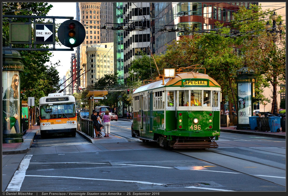 Сан-Франциско, область залива, MMTB W2 Class № 496; Сан-Франциско, область залива, Flyer E800 № 5300