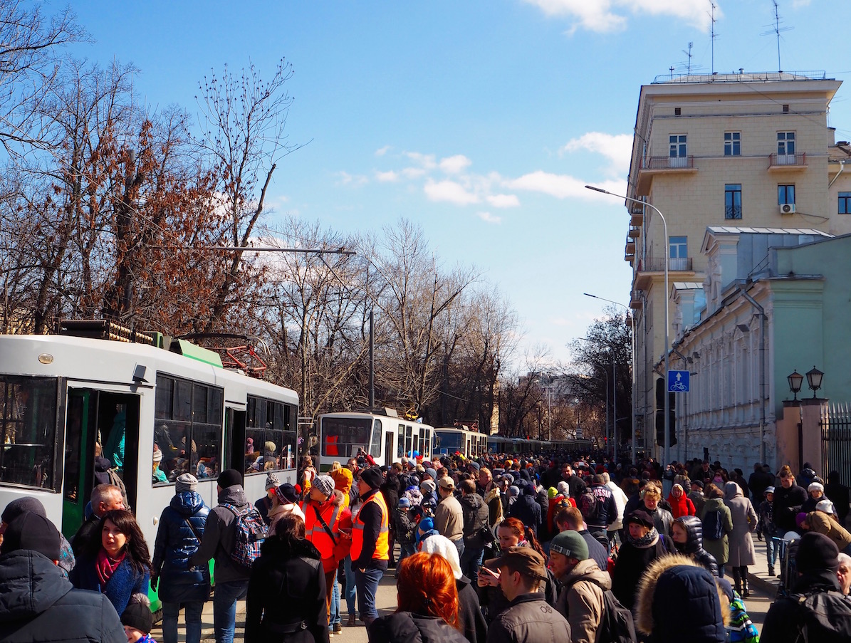 Москва — Парад к 118-летию трамвая 15 апреля 2017