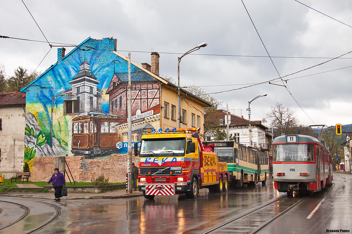 Sofia, Tatra B4DC Nr. 196; Sofia — Transporting the historic trolleybus "DAC-Chavdar 317 ETR" from Pernik to Sofia — 06.04.2017