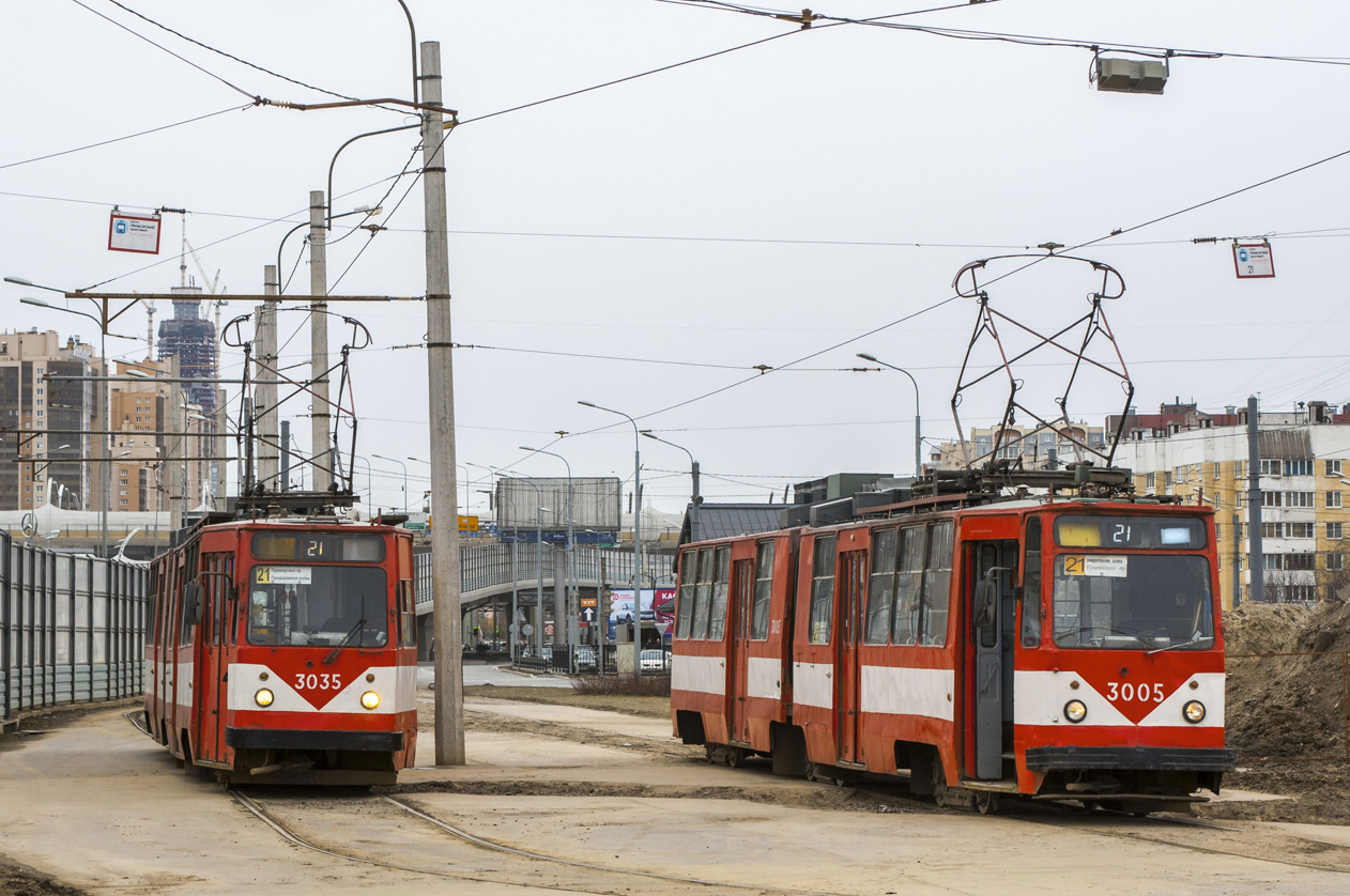 Санкт-Петербург, ЛВС-86К № 3035; Санкт-Петербург, ЛВС-86К № 3005 Санкт-Петербург, ЛВС-86К № 3035; Санкт-Петербург, ЛВС-86К № 3005