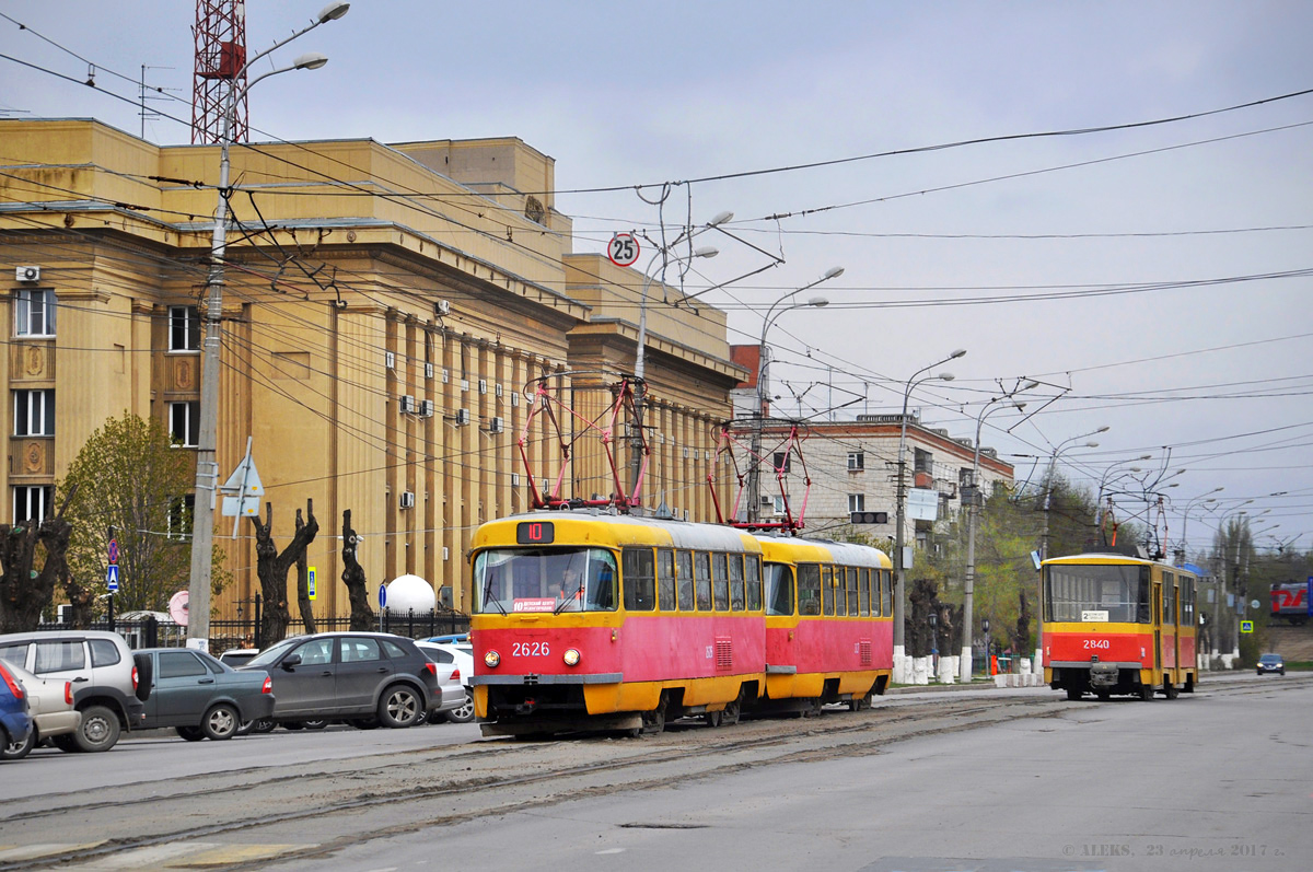 Volgograd, Tatra T3SU (2-door) # 2626; Volgograd, Tatra T6B5SU # 2840 Volgograd, Tatra T3SU (2-door) # 2626; Volgograd, Tatra T6B5SU # 2840