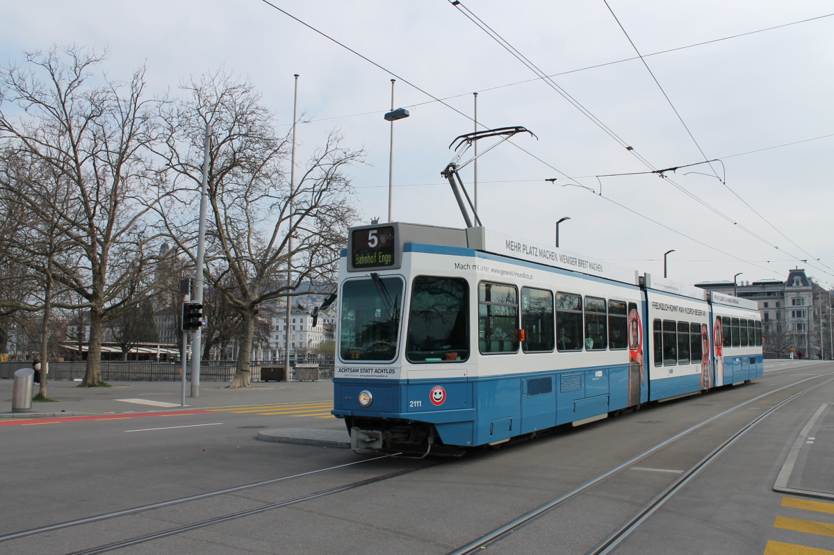 Цюрих, SWP/SIG/ABB Be 4/8 "Tram 2000 Sänfte" № 2111