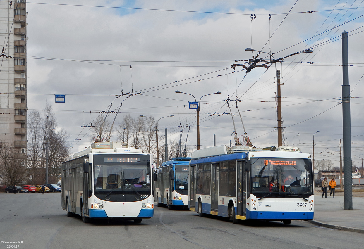 Санкт-Петербург, ВМЗ-5298.01 «Авангард» № 6861; Санкт-Петербург, Тролза-5265.00 «Мегаполис» № 3507