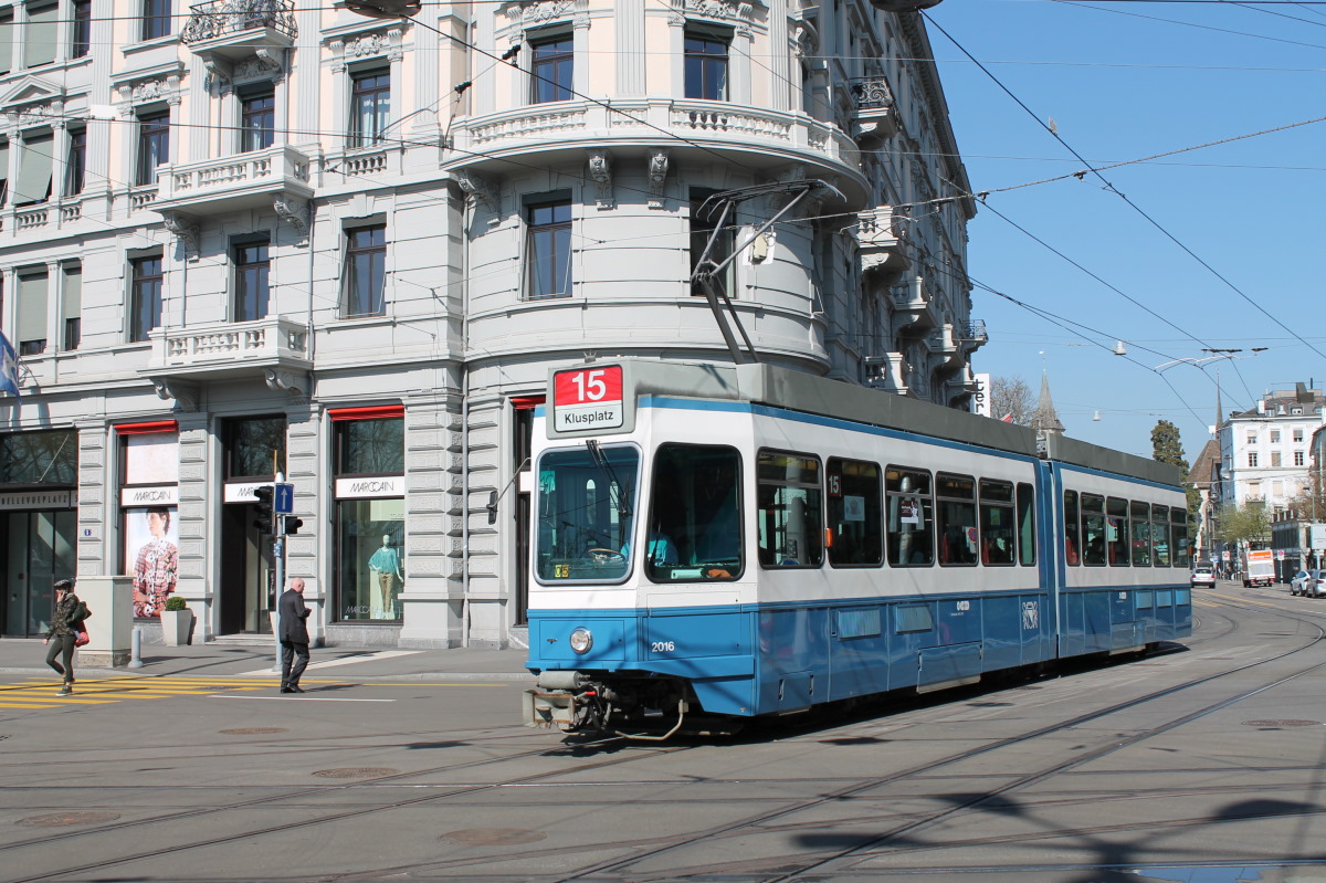 Цюрих, SWS/SWP/BBC Be 4/6 "Tram 2000" № 2016