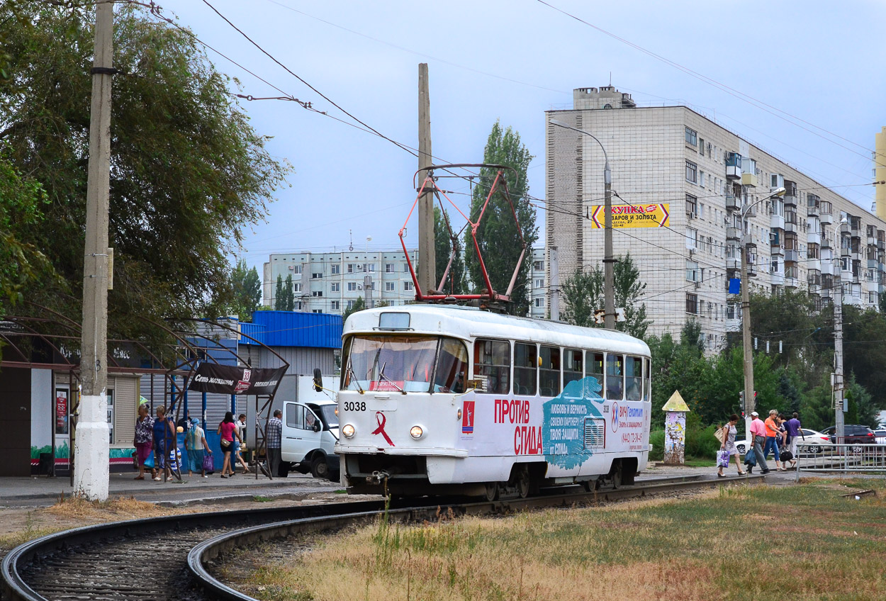 Волгоград, Tatra T3SU (двухдверная) № 3038
