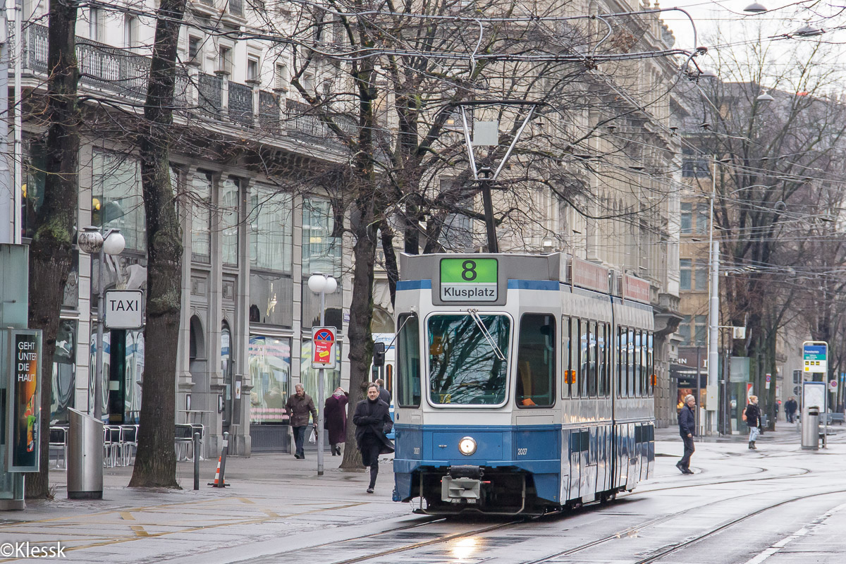 Zurich, SWS/SWP/BBC Be 4/6 "Tram 2000" Br. 2027 Zurich, SWS/SWP/BBC Be 4/6 "Tram 2000" Br. 2027