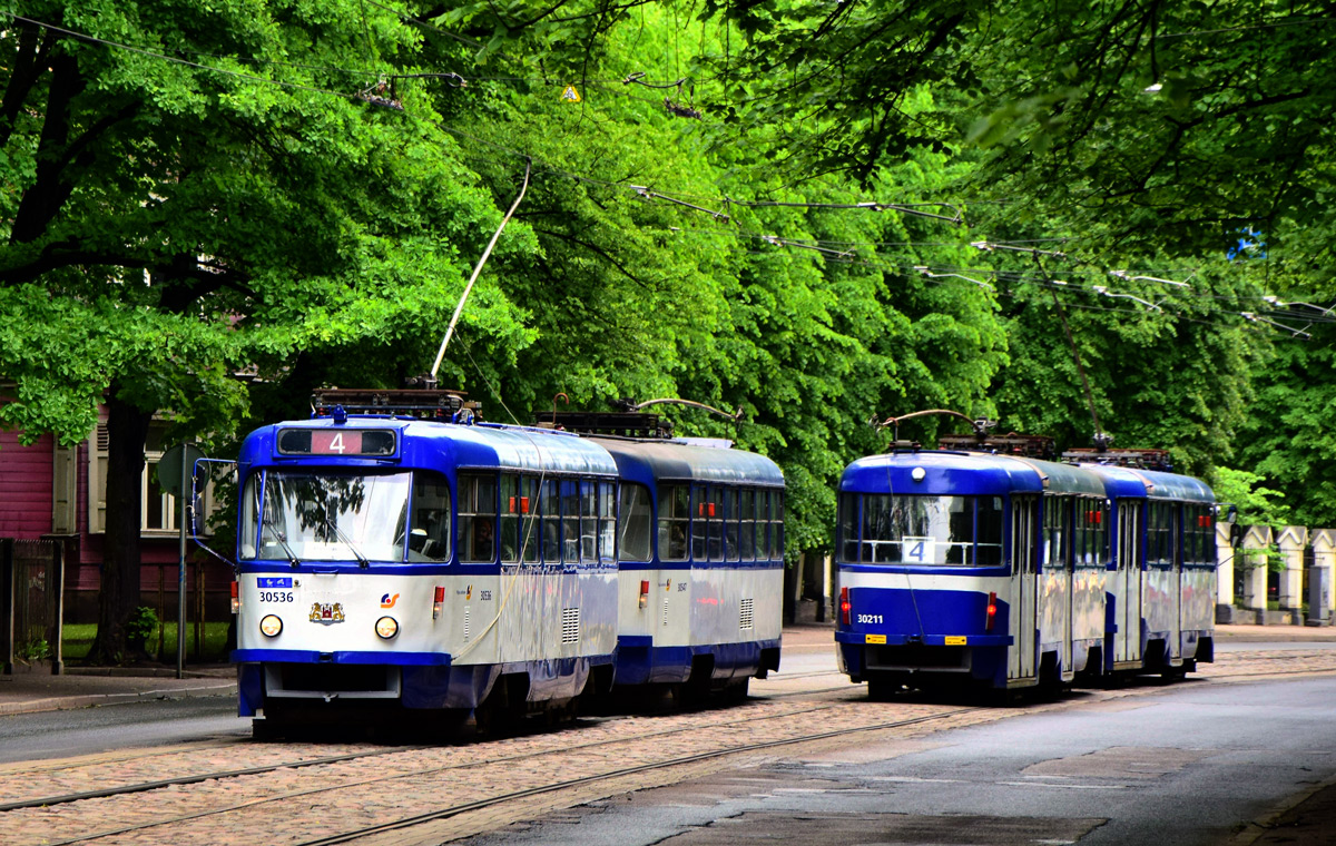 Рига, Tatra T3A № 30536; Рига, Tatra T3A № 30211