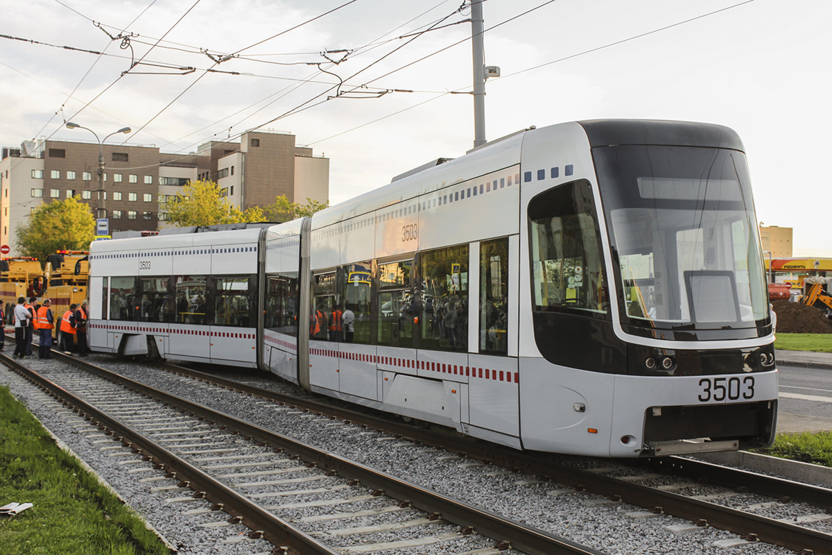 Москва, 71-414 (Pesa Fokstrot) № 3503; Москва — Происшествия Москва, 71-414 (Pesa Fokstrot) № 3503; Москва — Происшествия