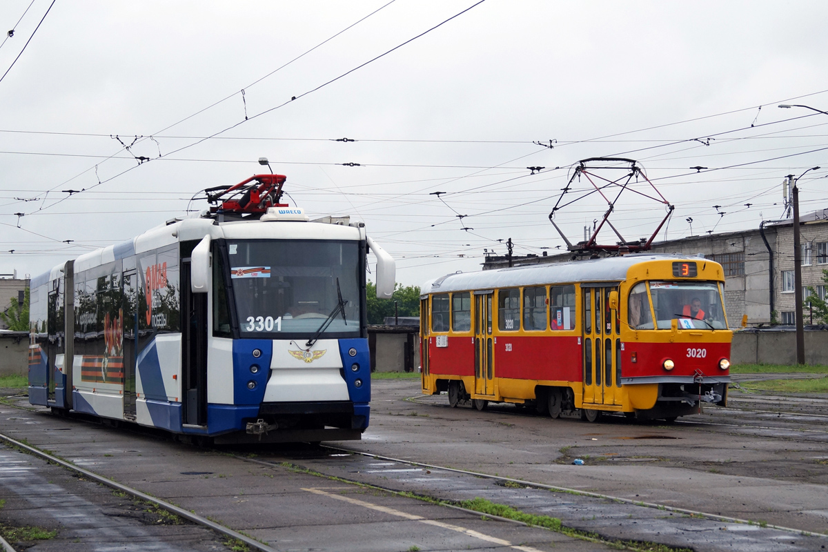 Барнаул, 71-152 (ЛВС-2005) № 3301; Барнаул, Tatra T3SU № 3020