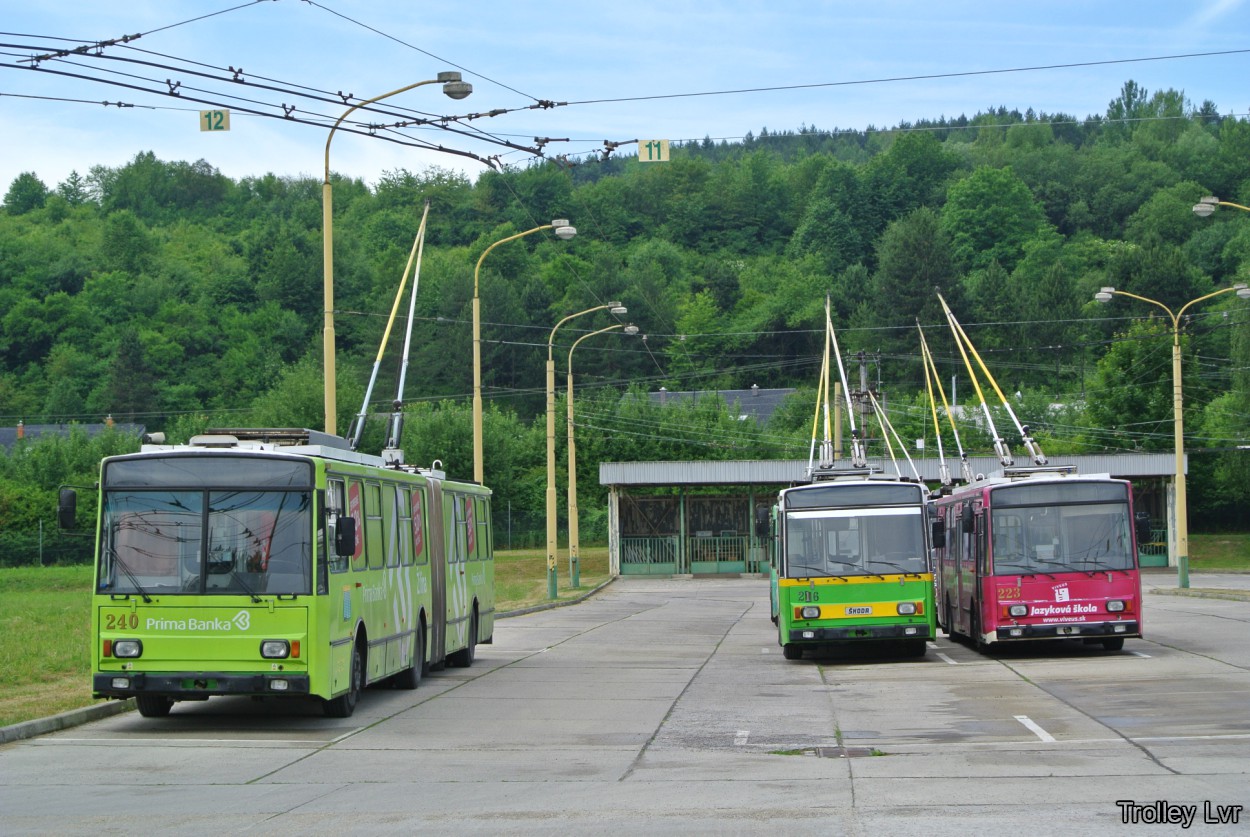 Жилина, Škoda 15Tr13/7M № 240; Жилина, Škoda 14Tr14/7 № 216; Жилина, Škoda 14Tr14/7 № 223
