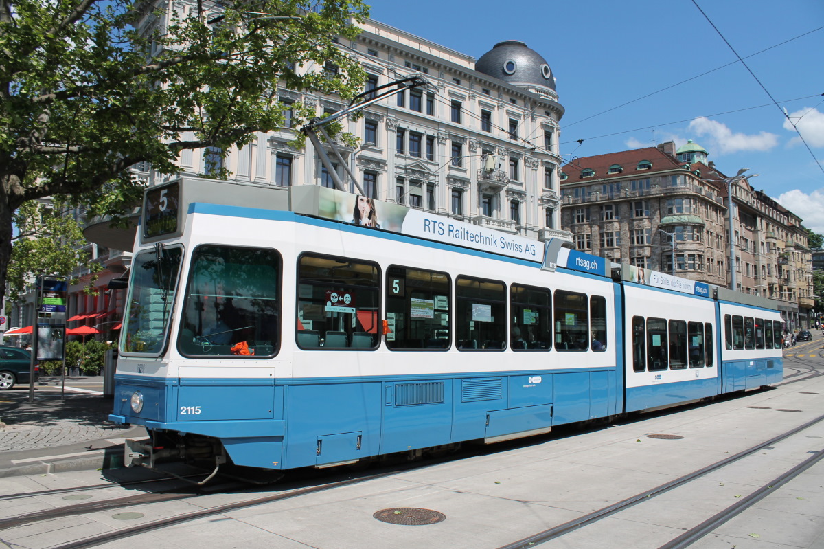 Цюрих, SWP/SIG/ABB Be 4/8 "Tram 2000 Sänfte" № 2115