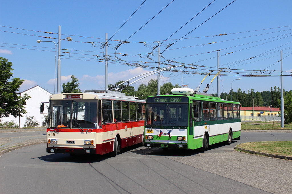 Пльзень, Škoda 14Tr08/6 № 429; Пльзень, Škoda 14TrM № 457; Пльзень — "Projížďka s hranatými legendami" / "Поездка на угловатых легендах"