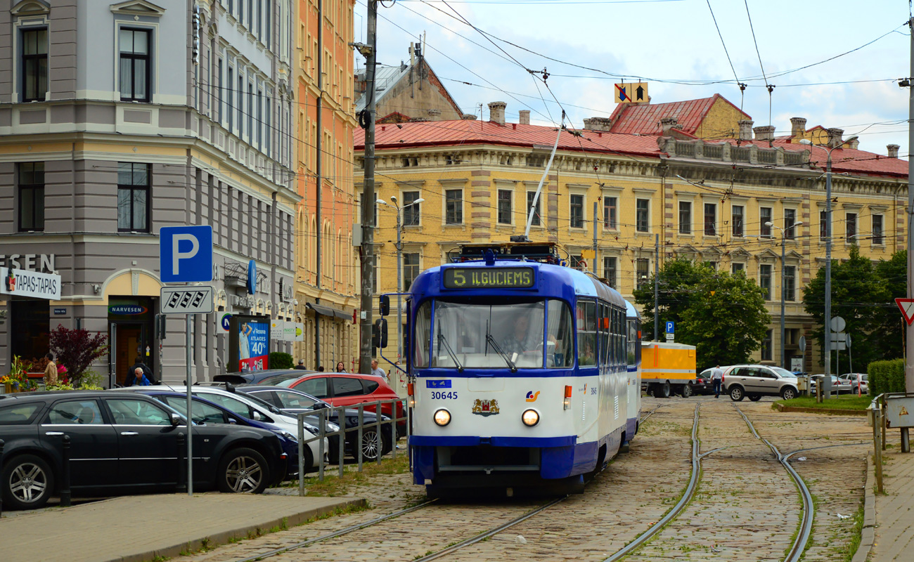 Riga, Tatra T3A N°. 30645; Riga, Tatra T3A N°. 30656 Riga, Tatra T3A N°. 30645; Riga, Tatra T3A N°. 30656