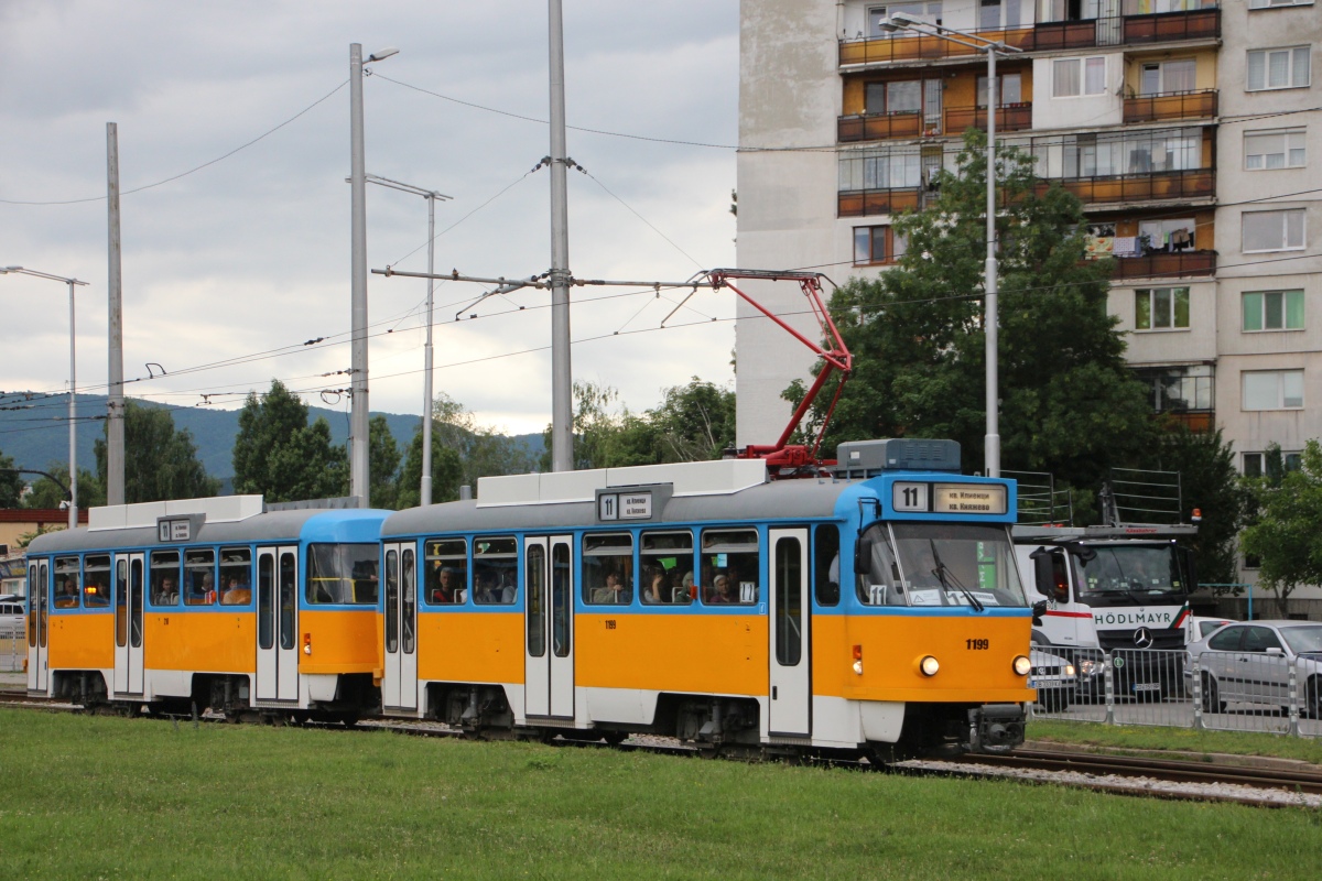 София, Tatra T4DC № 1199; София, Tatra B4DC № 210