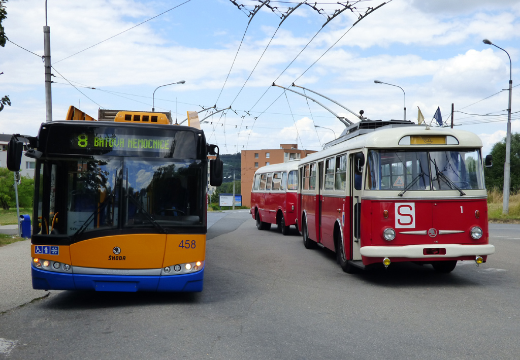 Злин, Škoda 27Tr Solaris III № 458; Злин, Škoda 9TrHT26 № 1